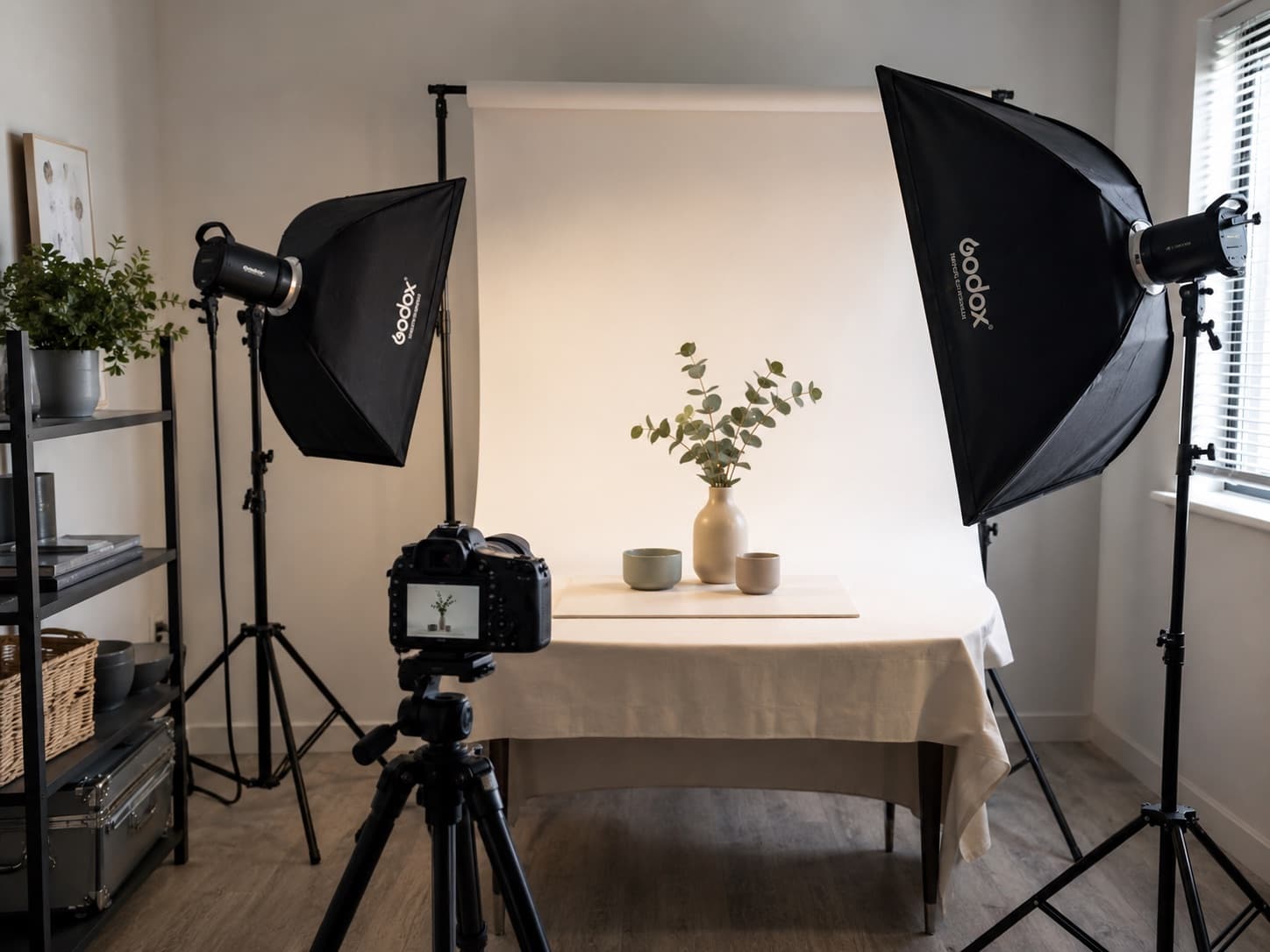 Photography class in studio